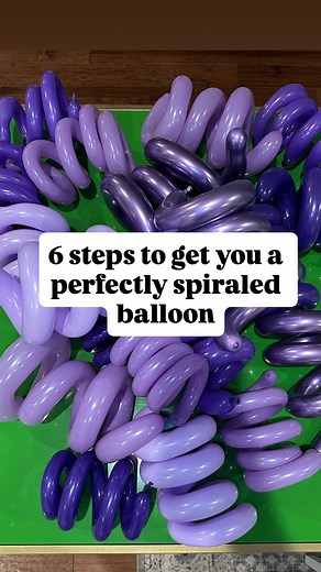 ✨ Balloon Spiral Tutorial ✨ Want to learn how to get that perfect spiral balloon every time? 💜 In this reel, I’m breaking down 6 easy steps to create smooth, even spiral balloons that are perfect for balloon garlands, balloon walls, or any balloon decor project. Don’t forget to treat your 260’s and 160’s with @hifloat it is a must for me when making spirals and using any twisting balloon Spiral balloons add so much dimension and texture to your designs—whether you’re styling a birthday party, b
