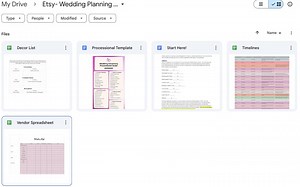 Wedding Planner Timeline, Vendor Spreadsheet, Processional, Decor List, LICENSE, Google Drive Digital Files - Etsy UK