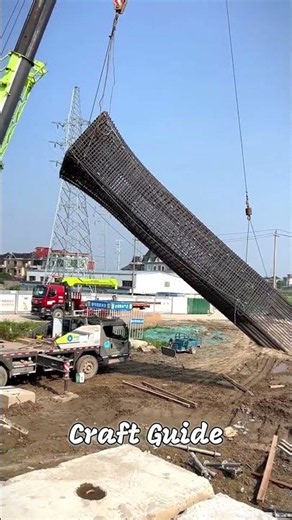 🏗️🌉 Lifting and Positioning a Massive Bridge Pillar Rebar Cage