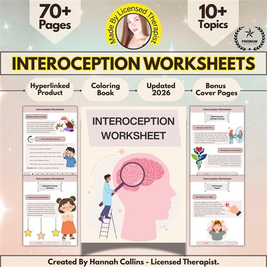 Interoception Worksheets With Quiz, Coloring Books & More, Hyperlinked 2026 Workbook (PDF) - Etsy