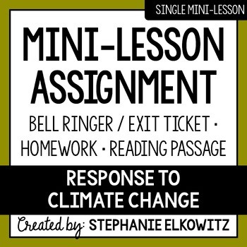 Response to Climate Change Mini Lesson Activities | Sub Plans