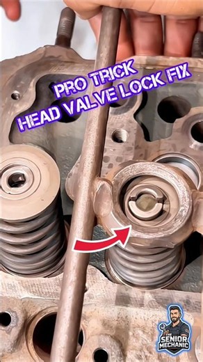 Pro Trick to Fix Head Valve Locks Like a Master Mechanic! #engine #mechanic #valve #shorts #fyp#tool