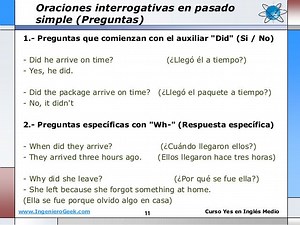 Pasado Simple Preguntas Y Respuestas En Ingles