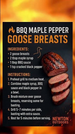 🔥 BBQ Maple Pepper Goose Breasts Recipe. #cooking