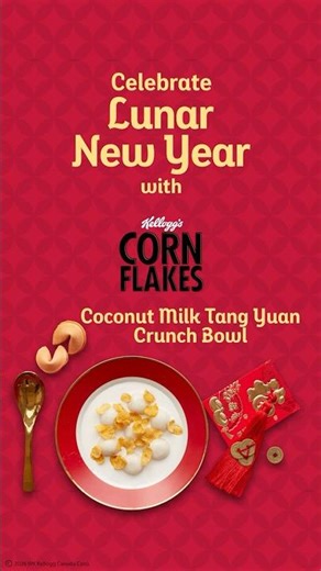 Coconut Milk Tang Yuan Crunch Bowl - made with Kellogg’s Corn Flakes®