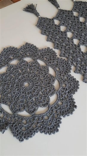We are crocheting a table runner/placemat set. The instructions are in the videos section of my c...