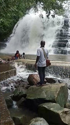 THE NATURAL WATERFALL OF MAN, COTE D'IVOIRE IN WEST AFRICA.