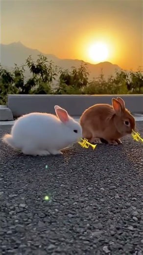 Little rabbit runs into mother's arms, cute pet debut plan Rabbit, pastoral little cute pet