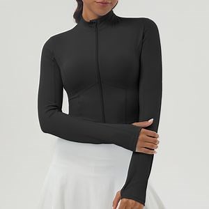 [Hot Item] Women's Lightweight Running Jacket – Long Sleeve Zip up Workout Top