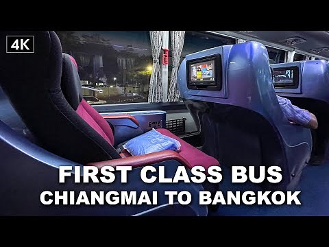 【4K】First class overnight Bus Chiang Mai to Bangkok , Thailand, March, 2021