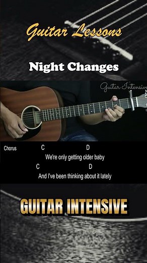 Night Changes - One Direction | EASY Guitar Tutorial with Chords / Lyrics