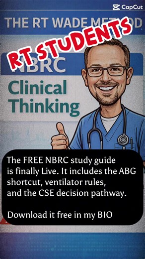 FREE NBRC study guide is live 🫁 ABGs • Ventilator rules • CSE thinking Download it in my bio. #NBRC #RTStudent #RespiratoryTherapy #rrtprep