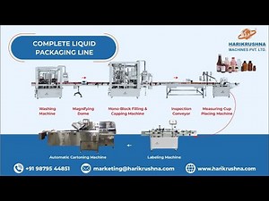 Automated Liquid Packaging Line: 4-in-1 Volumetric Filling, Capping, Sealing, Labeling, and More!