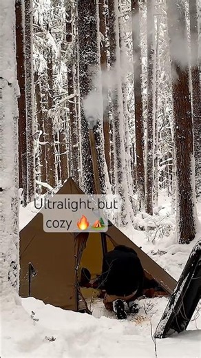 Ultralight backpacking with wood stove 🏕️ #survival #3wstove #campfire
