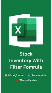 Stock Inventor with filter formula in Excel. #excel #corporate #accounting #exceltips #shortcuts #microsoftexcel #exceltricks #msexcel #excelformulas #exceltipsandtricks #excelwork #excelcoprate #exceltraining #googlesheets #learnexcel | excel_funclub