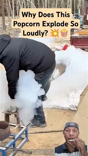 Why Does This Popcorn Explode So Loudly? 💥🍿#howto #popcorn #exploding