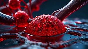 Download AI generated red blood cells, 3d visualization medical and study for free