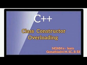 Constructor Overloading in C++ / Types of Overloading in C++... Tamil