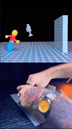 Stop motion Timelapse behind the scenes - how to throw 🐟 #lego #stopmotion #vplostudios
