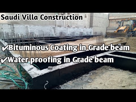 Water proofing in Grade beam|Bituminous coating in grade beam before backfilling