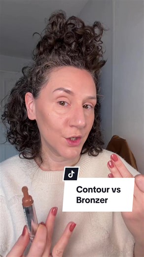 Bronzer for warmth. Contour for shading and sculpting. Either or both! #over40 #makeupbykaty #over40makeup #over40contour