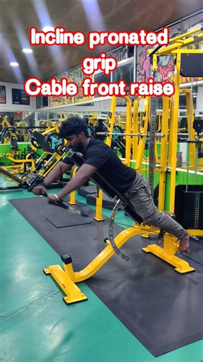 cable front raise incline bench variation #shorts #youtubeshorts