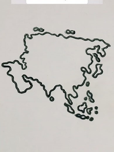 Drawing Asia Map 🗺️ Simple Trick