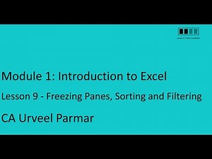 Excel Beginners Tutorial | Freezing Panes, Sorting and Filtering | Module 1 Lesson 9