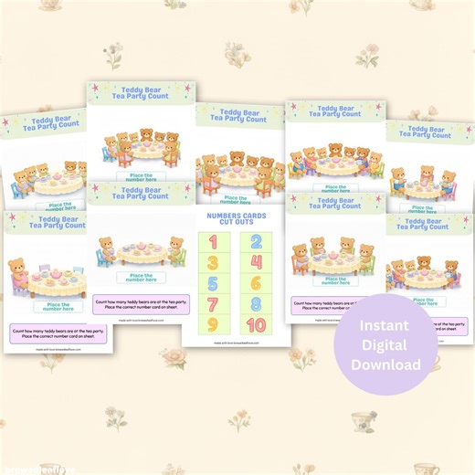 Teddy Bear Tea Party Count – Printable Counting Game for Toddlers & Preschoolers - Etsy Canada