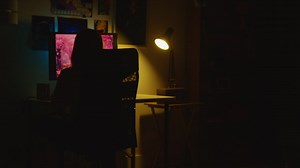 Person Working on Computer at Night | Free Stock Video Footage