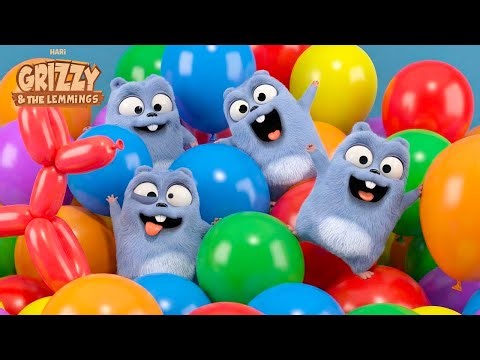 Balloon Party | Grizzy & the lemmings | 30' Compilation | 🐻🐹 Cartoon for Kids