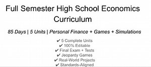Full Semester High School Economics Curriculum (85 Days), Personal Finance
