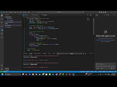 (Columnar) simulasi enkripsi dan deskripsi dari suatu kalimat dari kode sederhana