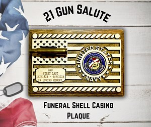 21 Gun Salute Bullet Holder Personalized Funeral Shell Casing Holder Gift for Military Shell Casing Plaque Commerative Bullet Holder Gift - Etsy