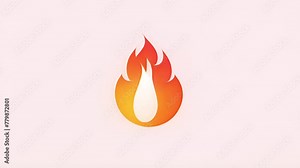 Fire flame animation isolated on white background. Cartoon style fire sprites for animation. Game user interface (GUI) element for video games, computer or web design. Bonfire burning frames. 4k video