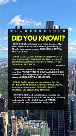 Unbelievable Human Records Weirdest & Craziest Achievements #HumanRecords #ExtremeFacts #DidYouKnow