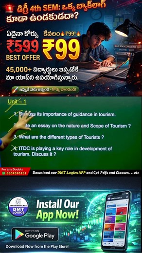 😱 Degree Sem 4 One Day Preparation Strategy | Tourism Guidance imps