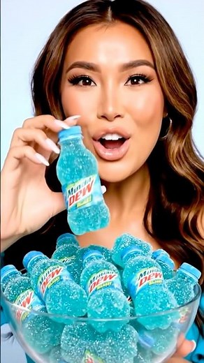 Baja Blast Gummy Bottles 🌊💙 Mountain Dew ASMR