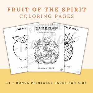 Fruit of the Spirit Coloring Pages: Bible Lesson (PDF Download) | Homeschool | Sunday School - Etsy
