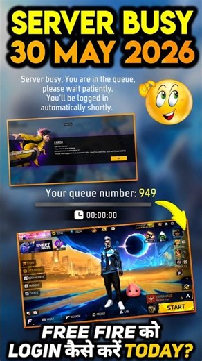 Server Busy Your Queue Problem Free Fire | Network Connection Problem Ff | Ff Not Open Today