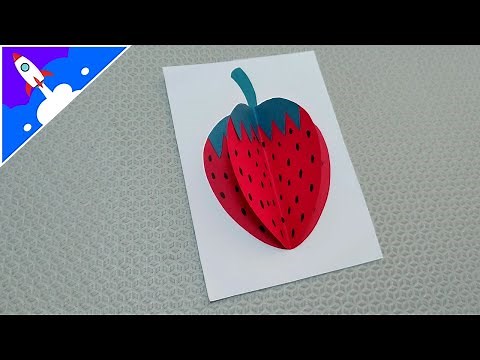 Como fazer um morango de papel - Quadro 3D