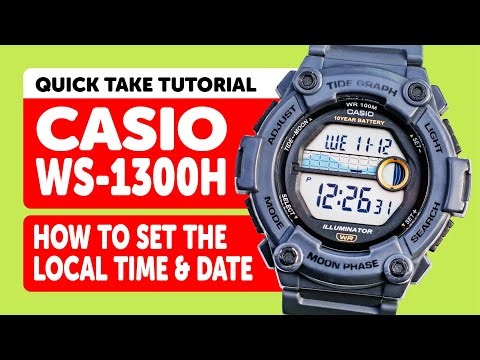 #CASIO WS-1300H (3507) - HOW TO set the TIME AND DATE (including DST and Backlight Duration)