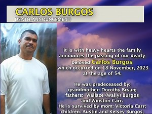 Channel 5's Daily Obituary - CARLOS BURGOS | News 5 Live