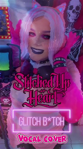 LoveSikk takin’ on this bada$$ song, Glitch B*tch by @stitchedupheart 🤘🏻🎶💀✨🎀 Fun story ~ @Mixi did invite me out to be in the video but had work so couldn’t go 😞 I’m really pleased with how this vocal cover came out‼️ #metalcore #emo #radiopersonality #vocalcover #glitchbitch