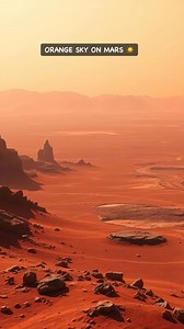 An expansive Martian landscape bathed in an orange glow, showcasing ancient rock formations and distant mountains. || MARS JOURNEY || MARS MISSION || RED PLANET #universe #galaxy #Marsjourney #science #cosmos #spacex | Mars journey