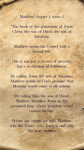 Matthew 1:1 Explained | The Scripture Scroll
