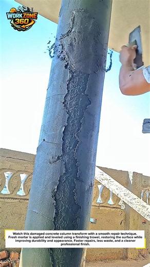 Column Repair Satisfies Everyone #Construction #ConcreteRepair #OddlySatisfying
