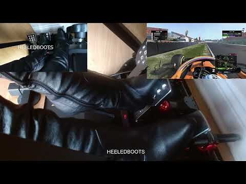 F1 racing wearing Thigh High Boots