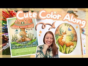 Coloring A Fox And Butterfly In The Whimsical Woodland Adult Coloring Book -Cute Color Along Video🦊🦋