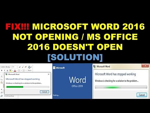 FIX Microsoft Word 2016 2019 Not Opening Ms Office 2016 2019 Doesn't Open Solution